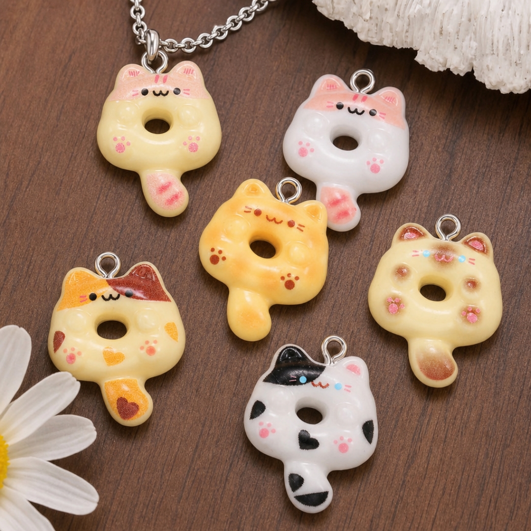 Resin Craft Projects - 10Pcs Kawaii Cartoon Cat Resin Charms