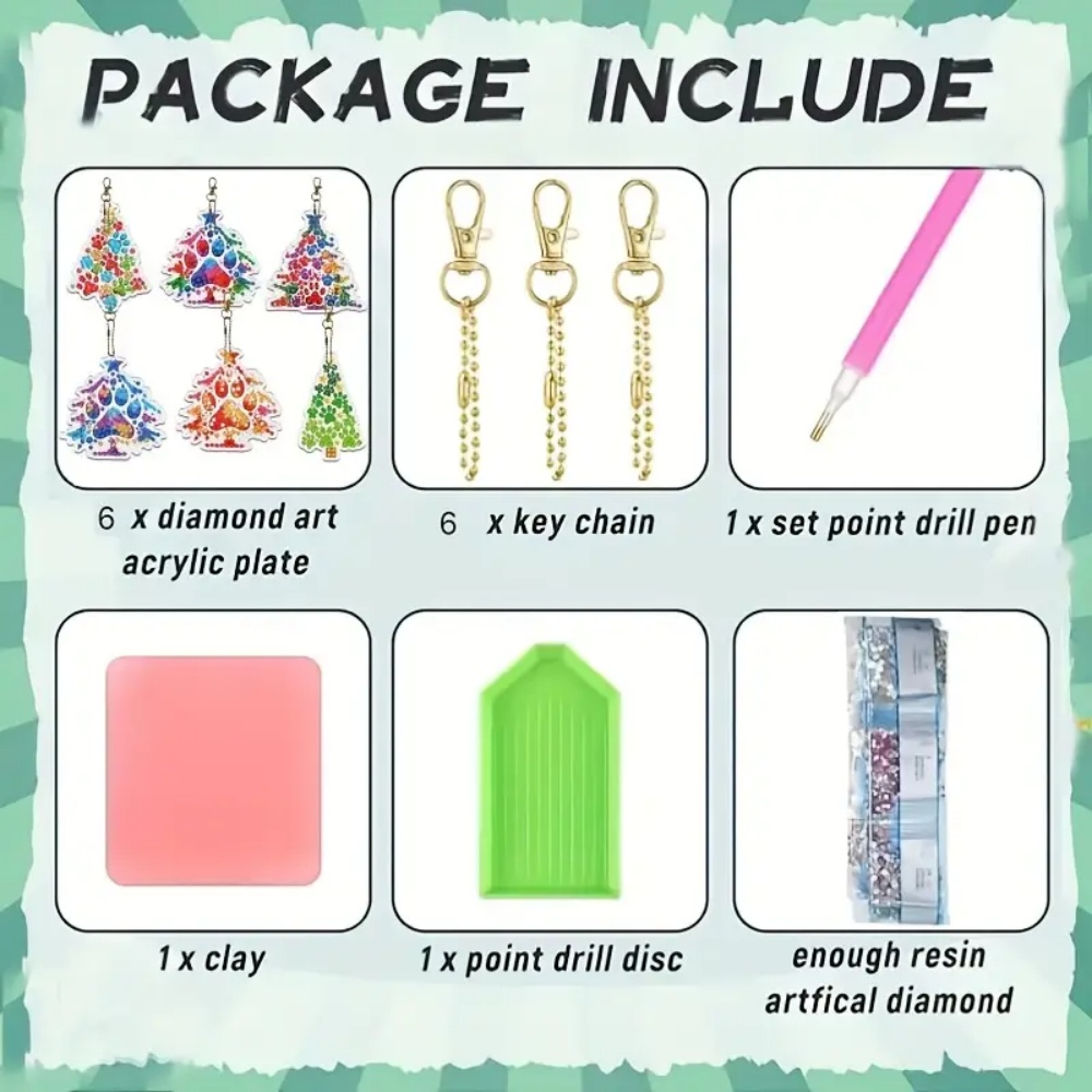 6pcs/SetDIY Christmas tree pat - огляд і ціна Resin Craft For Beginners