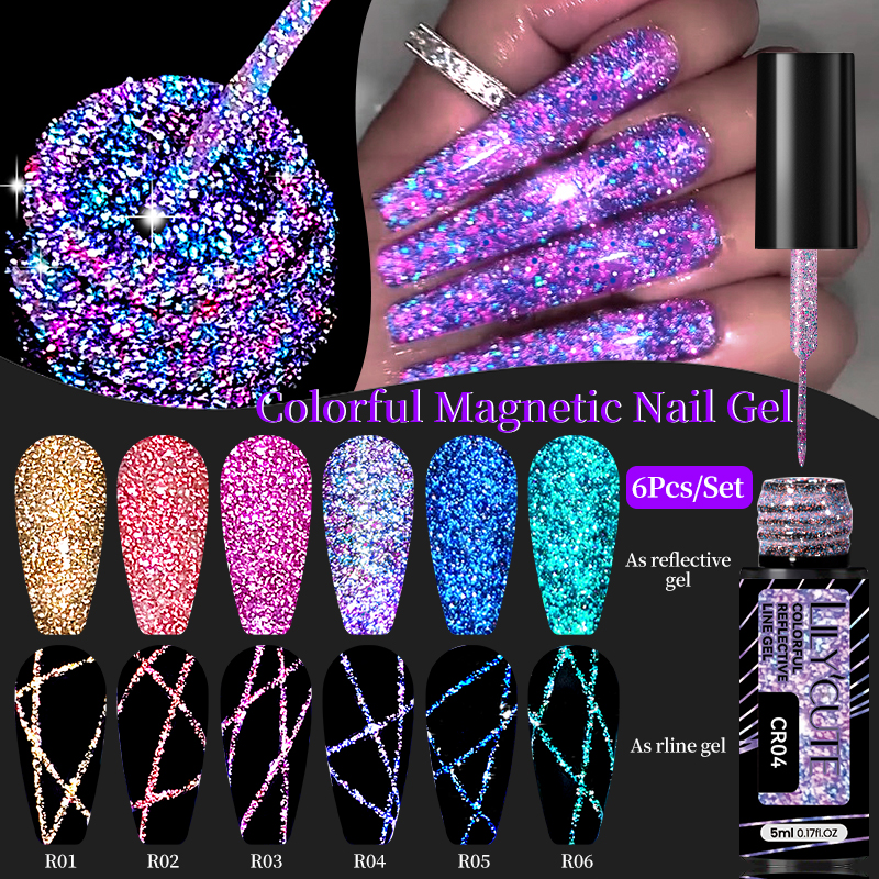 LILYCUTE 6Pcs/Set 5ml Reflecti - огляд і ціна Resin Glitter Pack