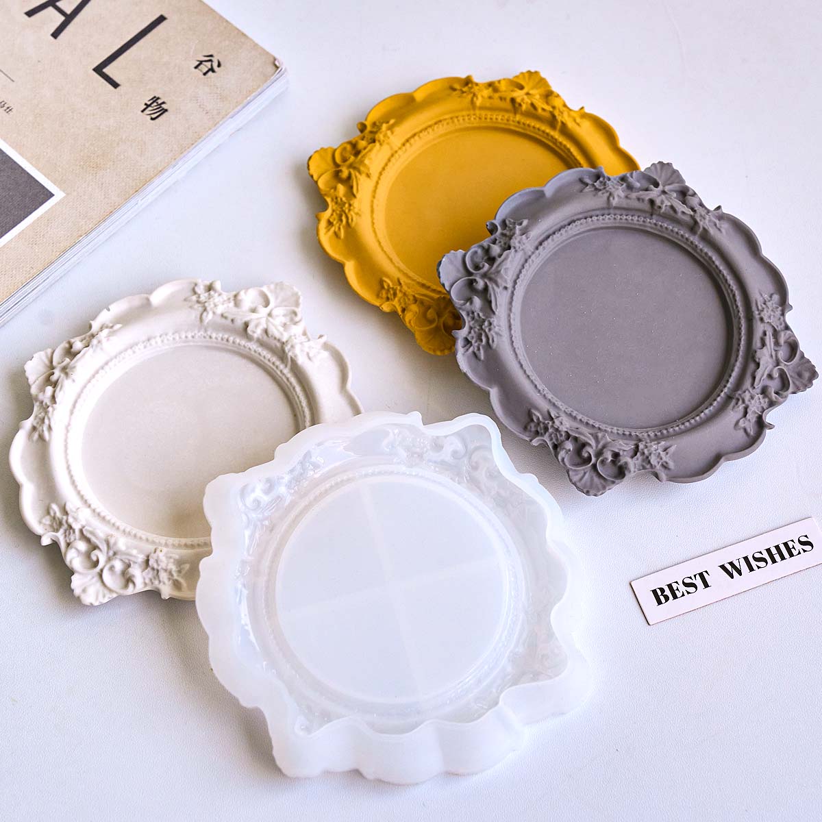 Round Relief Storage Tray Sili - огляд і ціна Coaster Mold Round