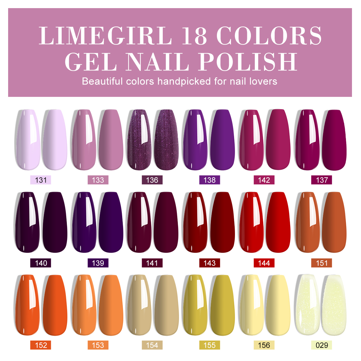 LIMEGIRL 18 PCS Gel Nail Polis - огляд і ціна Resin Glitter Pack