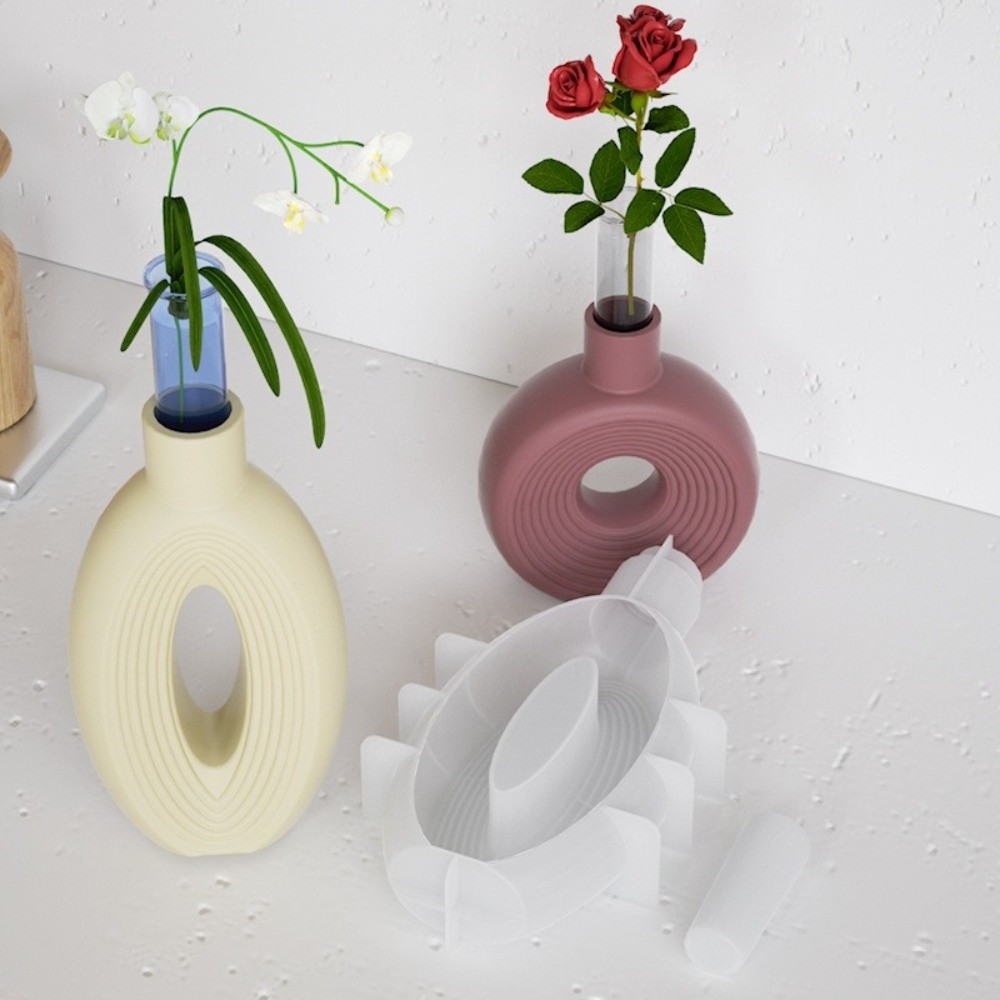 Oval Stripe Silicone Vase Mold - огляд і ціна Resin Craft Workshop