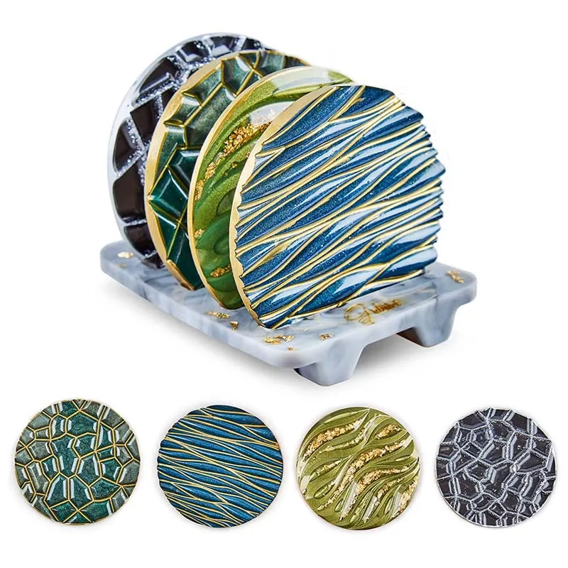 DIY Crystal Epoxy Mold Wave Di - огляд і ціна Coaster Mold Round