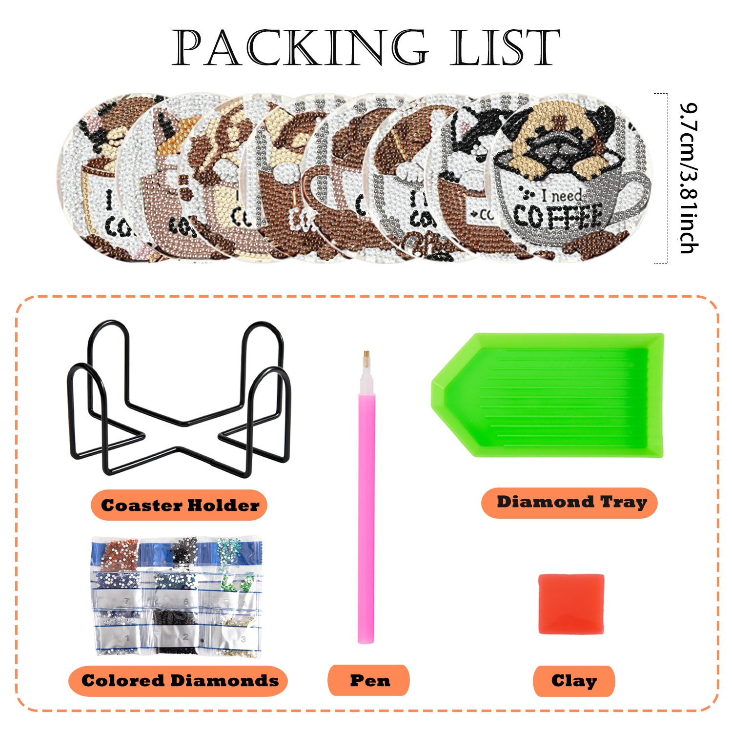 8 pieces/set of diamond painti - огляд і ціна Resin Craft Kit