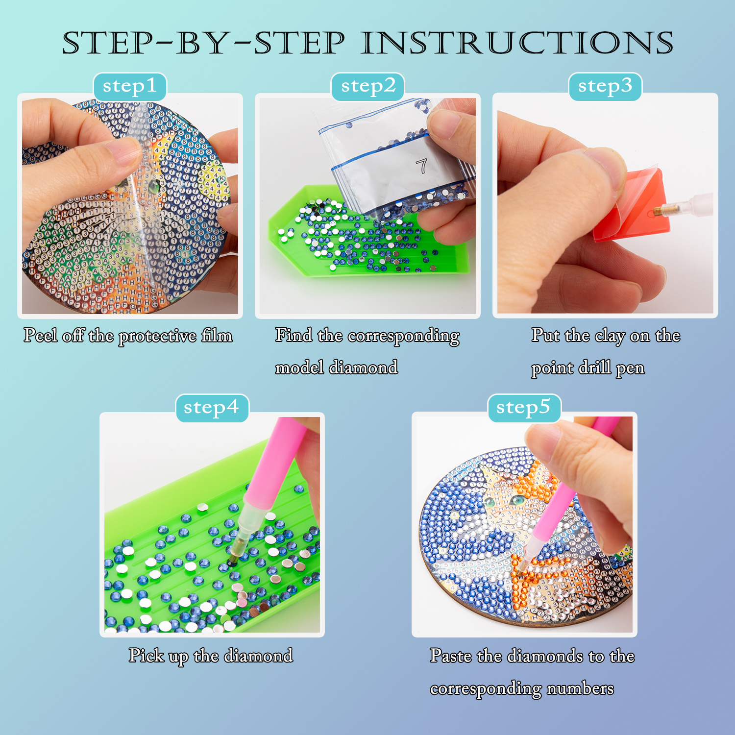 8 pieces/set of diamond painti - огляд і ціна Resin Craft Kit