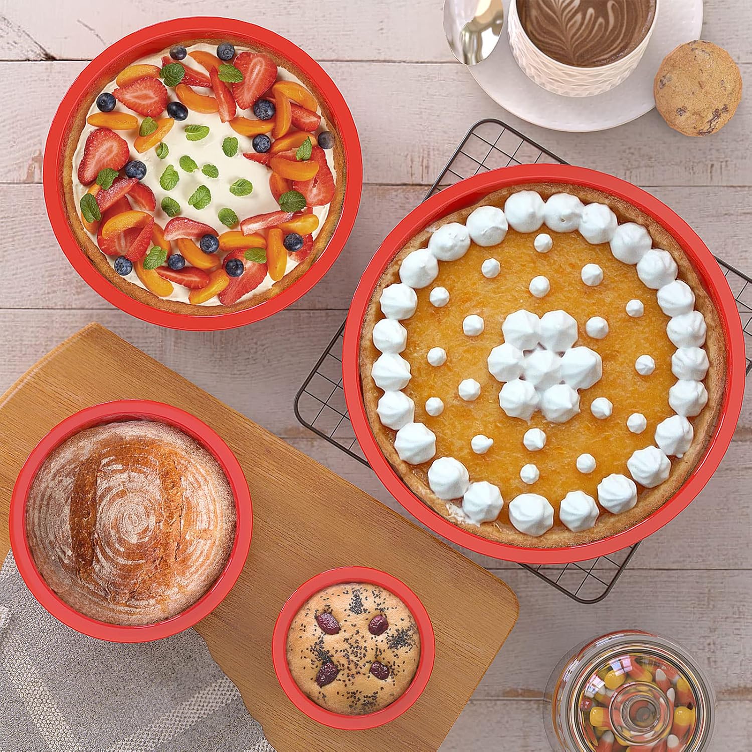Silicone Cake Mold 4/6/8Inch R - огляд і ціна Coaster Mold Round