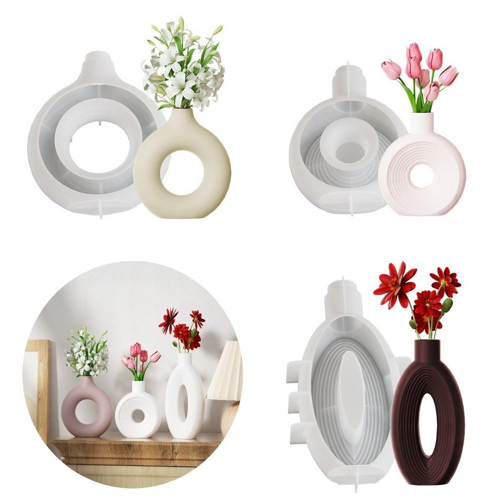 Oval Stripe Silicone Vase Mold - огляд і ціна Resin Craft Workshop