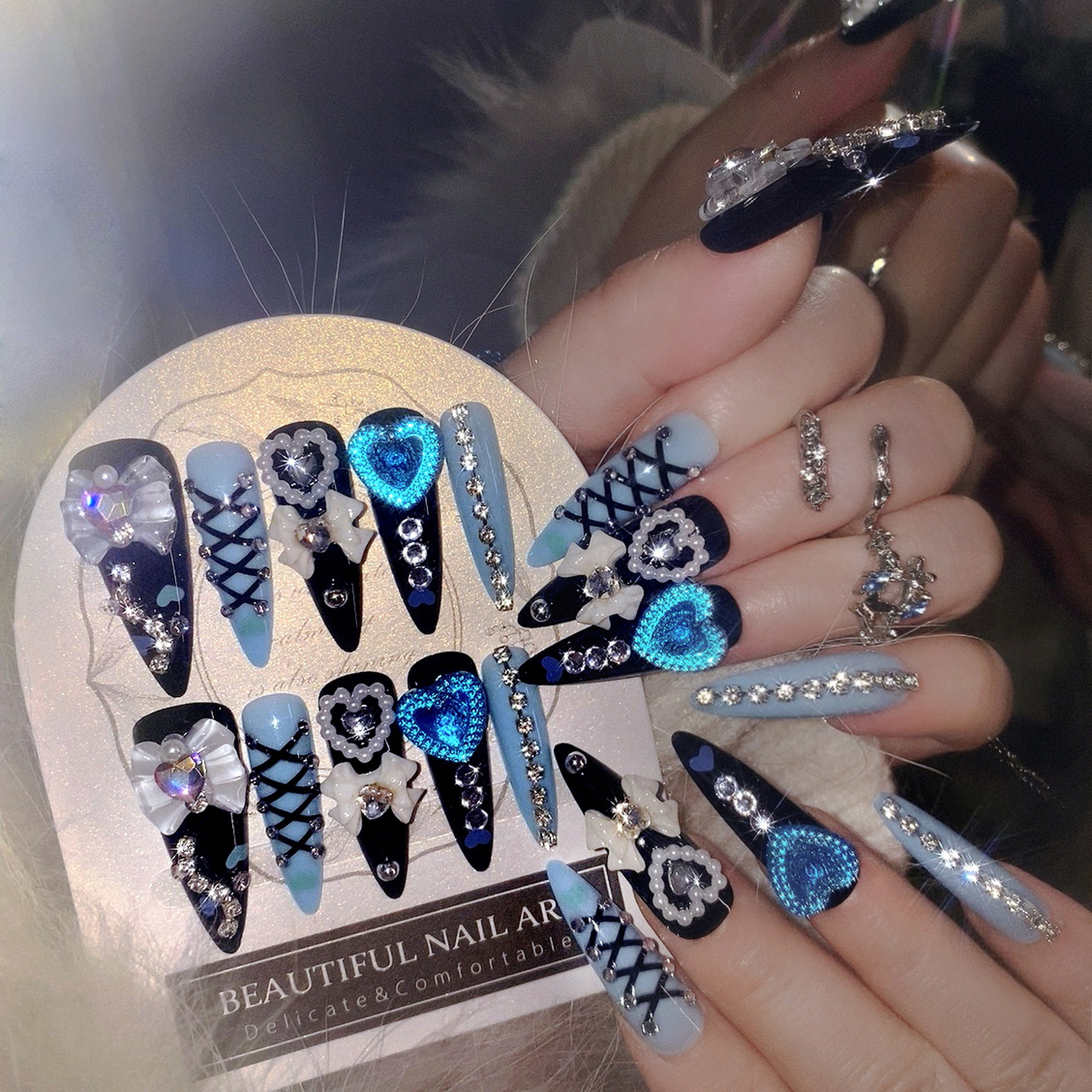 24pcs 3D Bow Decor False Nails - огляд і ціна Resin Craft Material