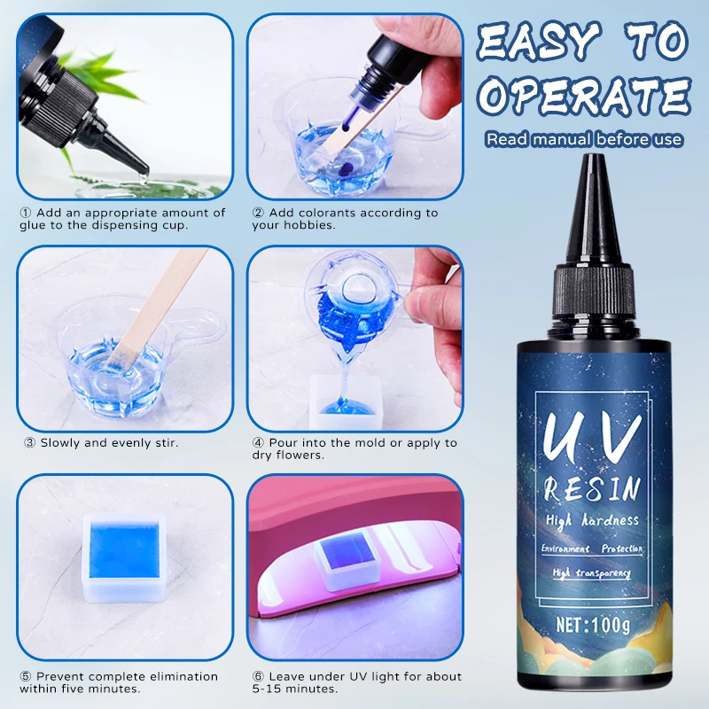 UV Resin Glue for DIY Jewelry, - огляд і ціна Epoxy Uv Resin Kit