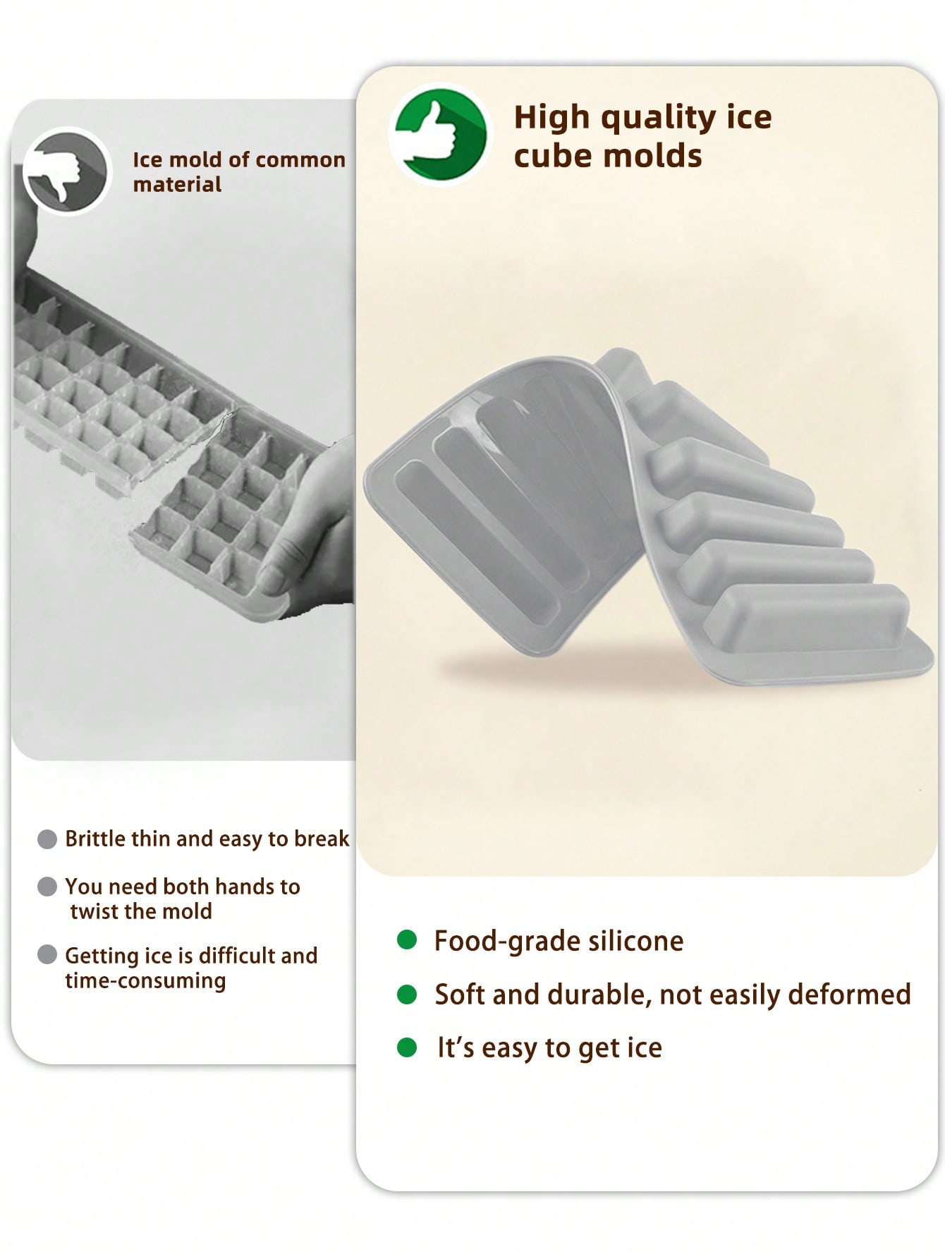 1pc Multi-grid Ice Cube Mold,  - огляд і ціна Silicone Mold Tray