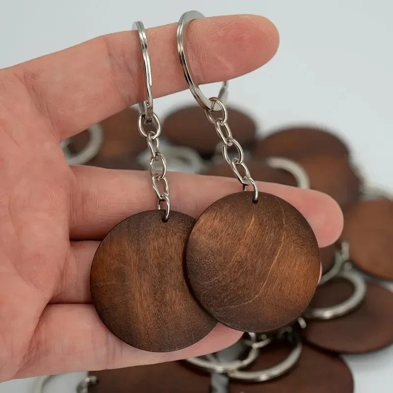 10Pcs Wooden Keychains Vintage - огляд і ціна Wood Ring Blank