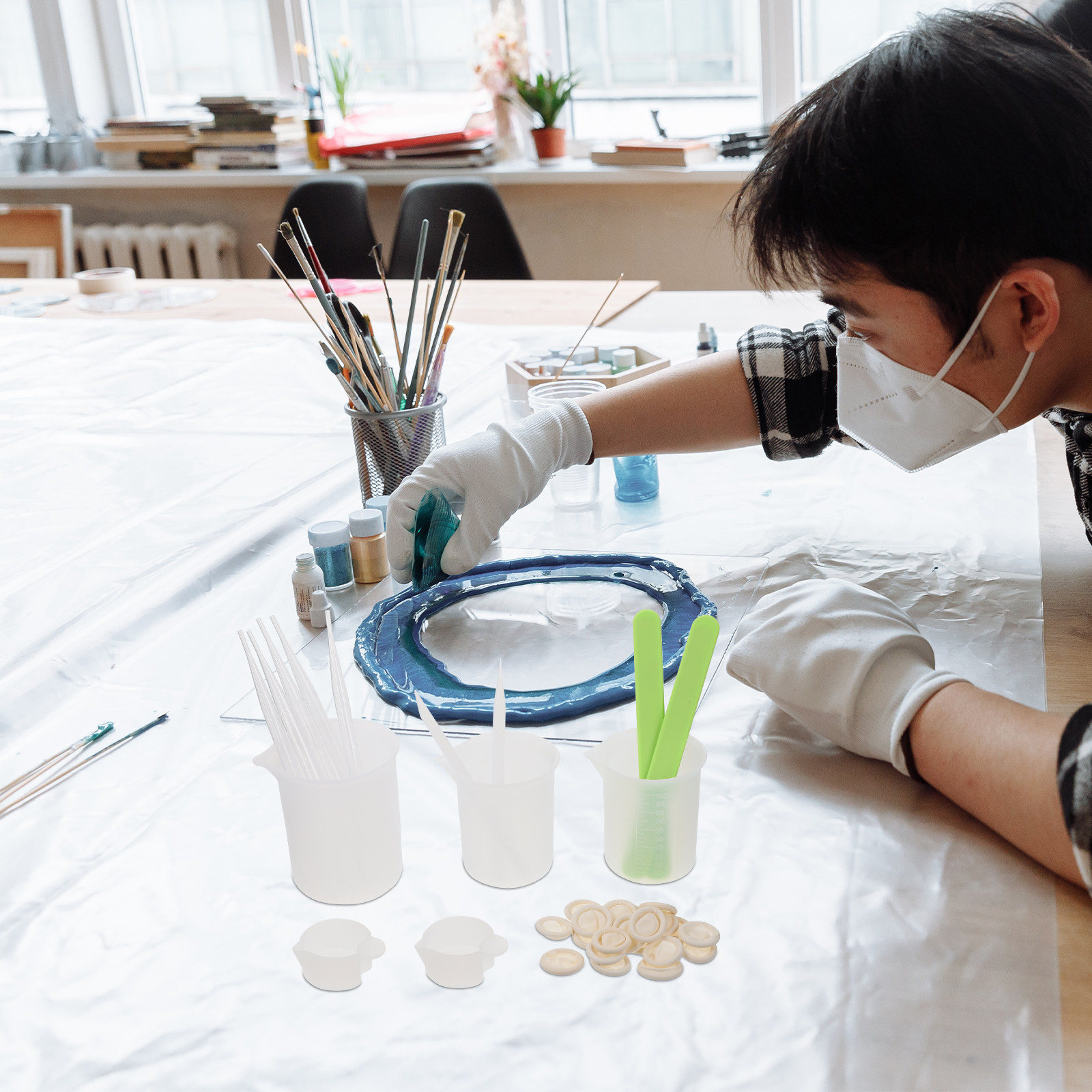 1Set Premium Reusable Silicone - огляд і ціна Mixing Cup Silicone