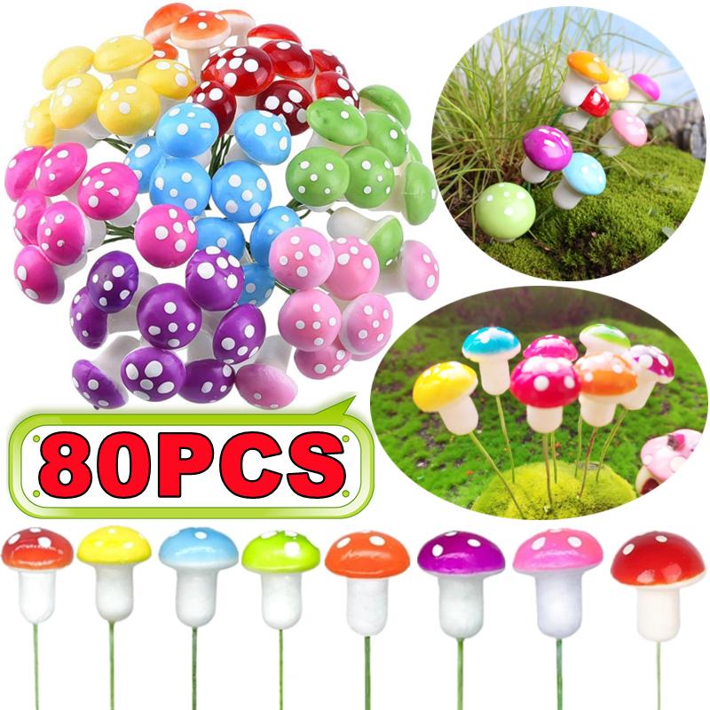 10-80PCS Mini Color Mushroom D - огляд і ціна Terrarium Moss Art