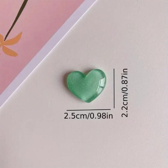 6pcs Colorful Heart Shaped Fri - огляд і ціна Resin Glitter Pack
