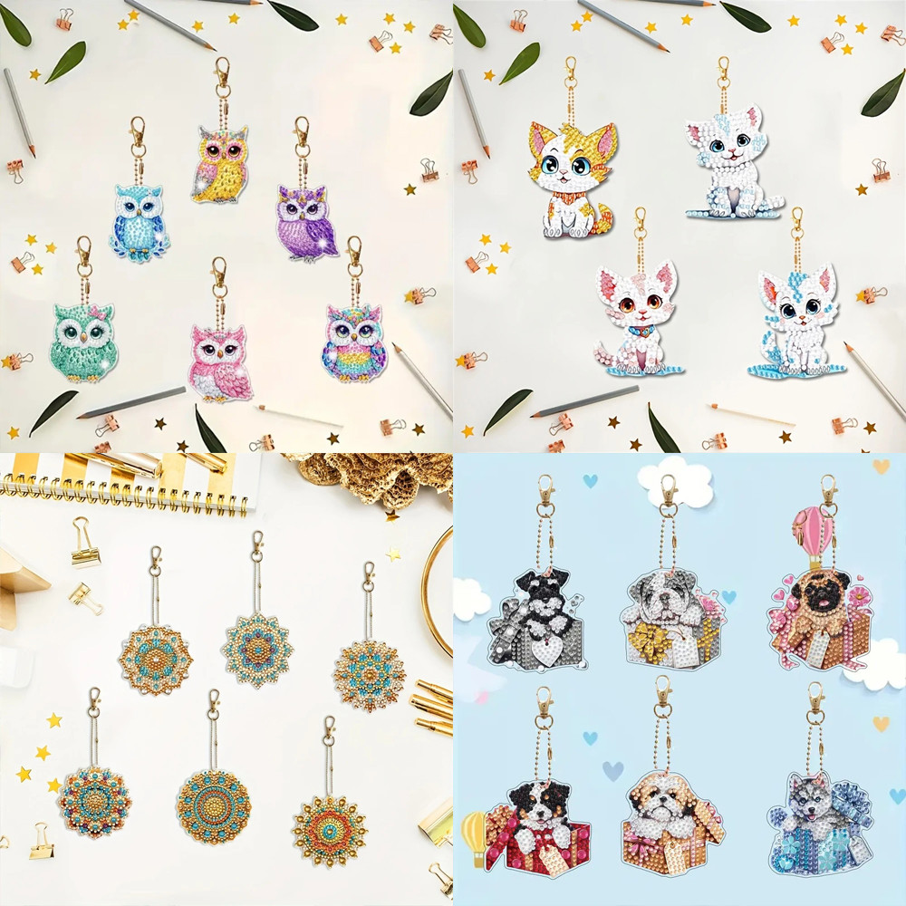 6-piece/set DIY Diamond Keycha - огляд і ціна Resin Craft Kit