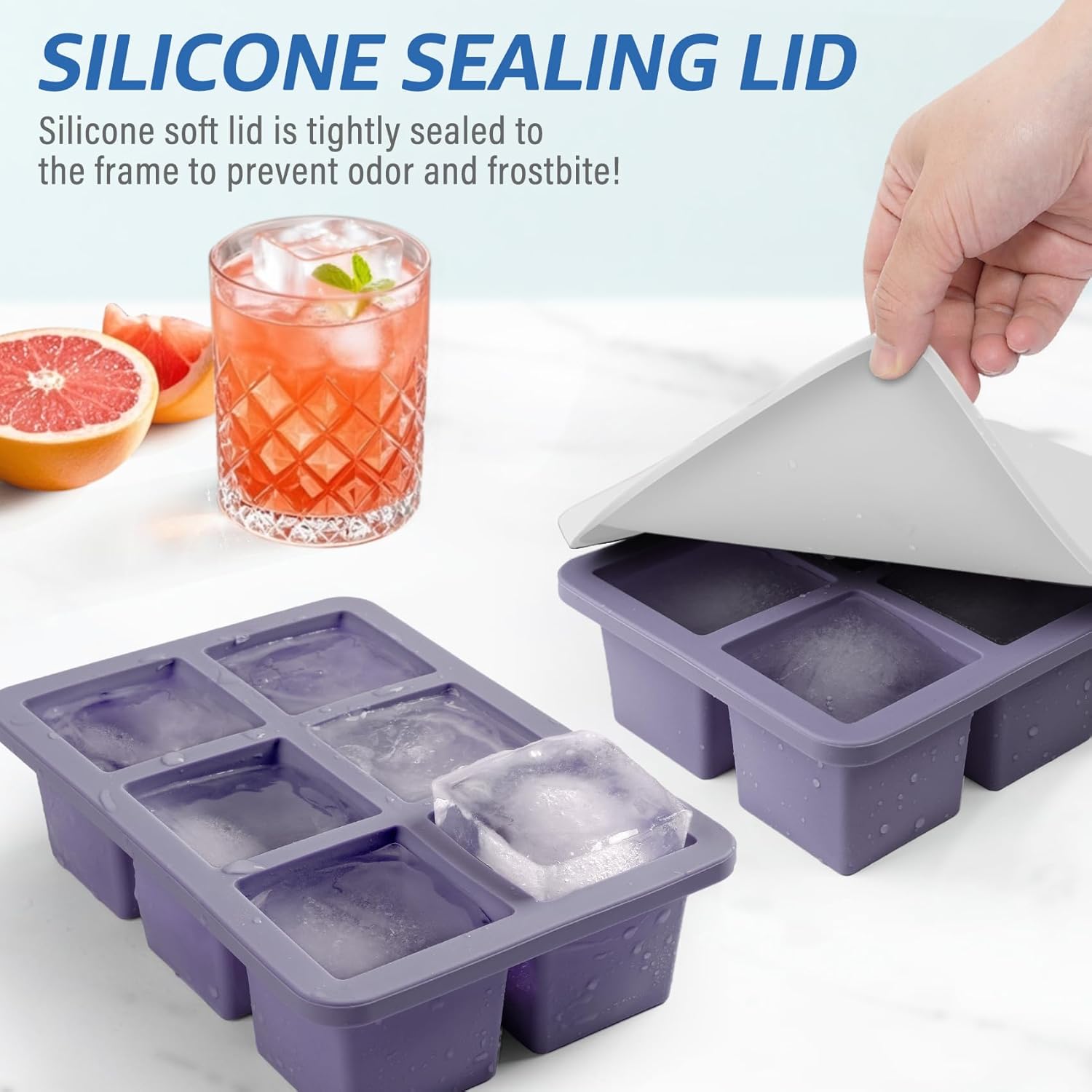 2pack Large Silicone Ice Cube  - огляд і ціна Silicone Mold Tray