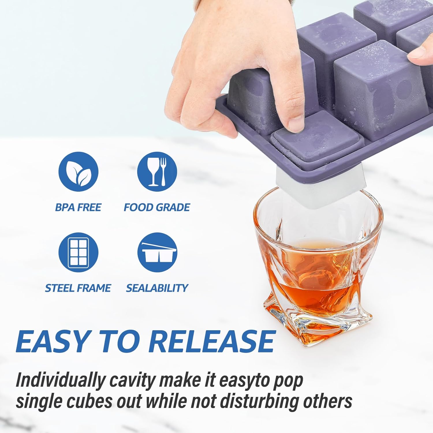 2pack Large Silicone Ice Cube  - огляд і ціна Silicone Mold Tray