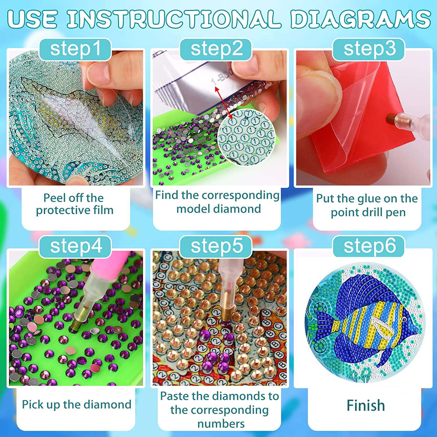 RUOPOTY 8pc/sets Diamond Paint - огляд і ціна Resin Craft For Beginners