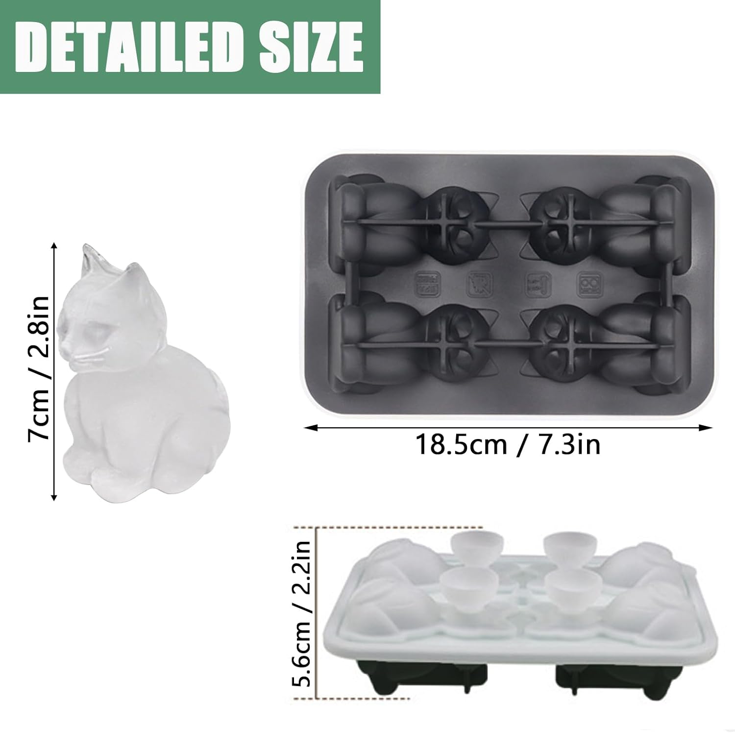 3D Cat Ice Cube Mold, Admaison - огляд і ціна Silicone Mold Tray