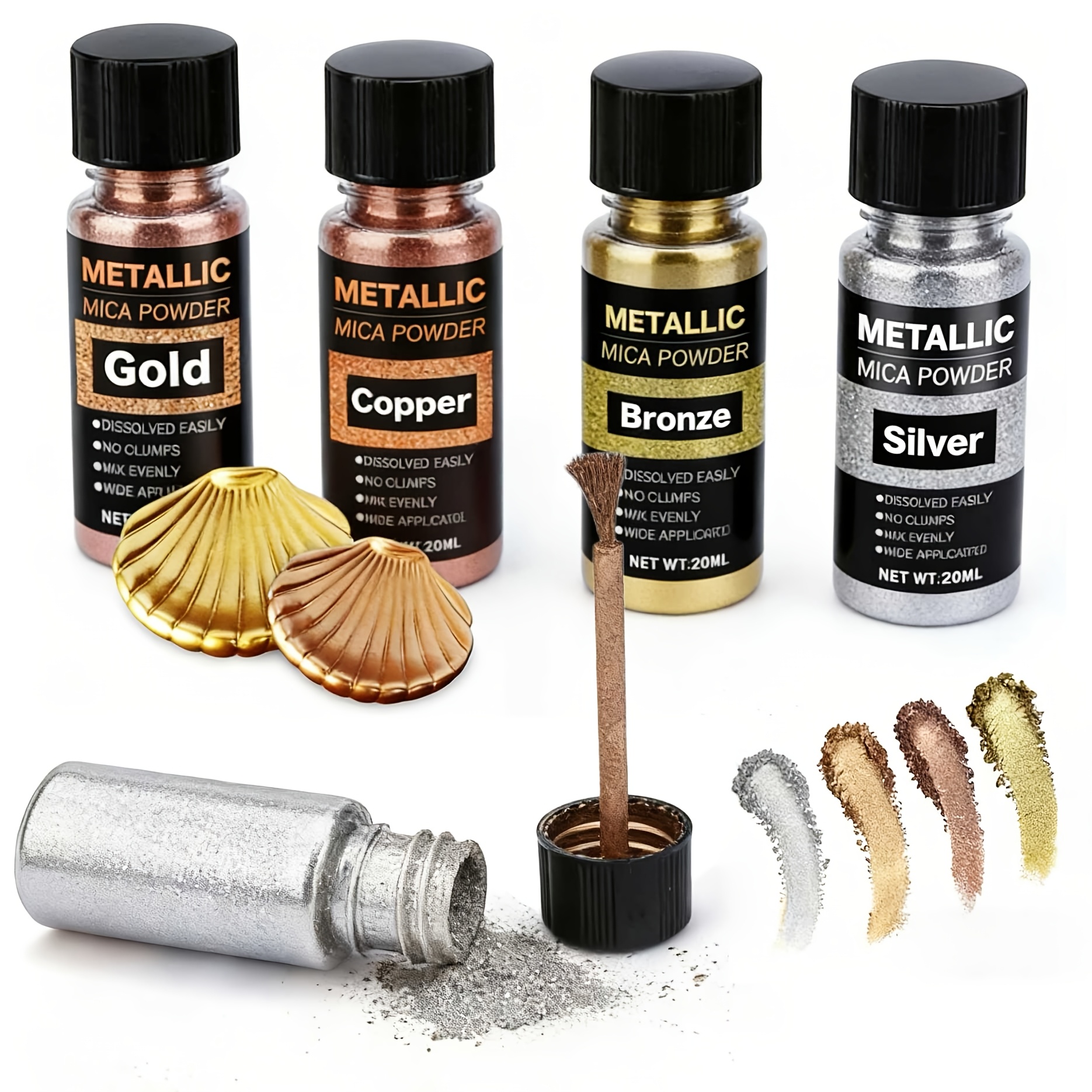 Metallic Mica Powder, Brushed  - огляд і ціна Resin Pigment Set