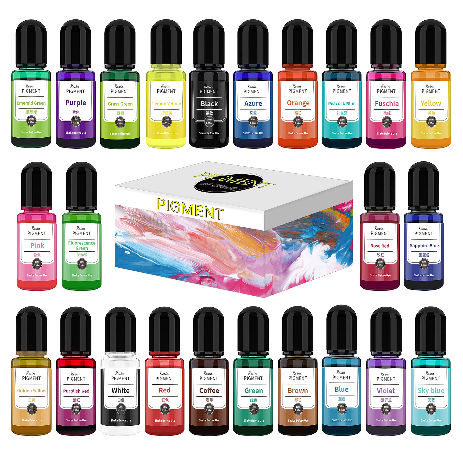 24/30 Colors Set 10ml Epoxy Re - огляд і ціна Resin Pigment Set