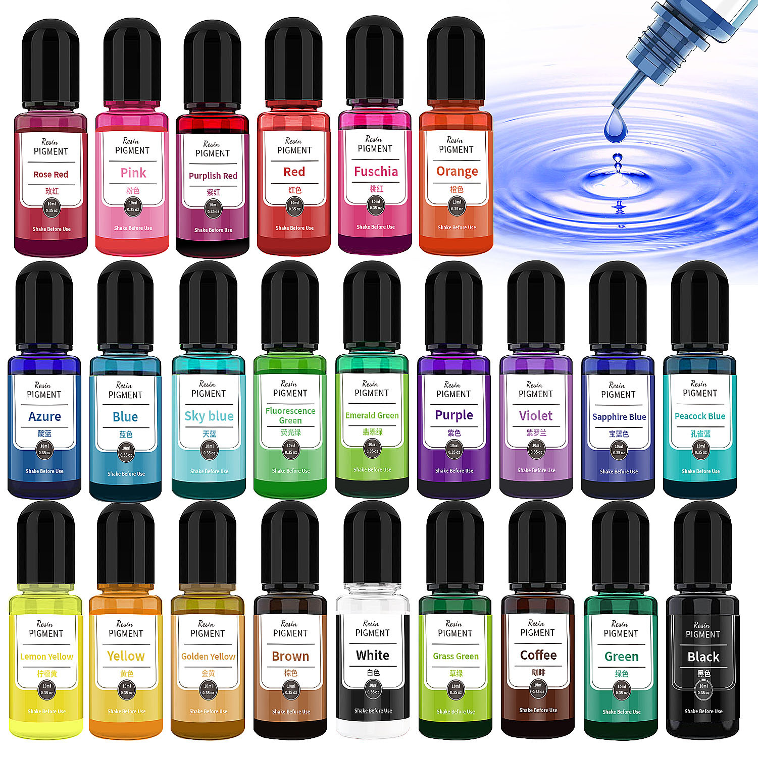 24/30 Colors Set 10ml Epoxy Re - огляд і ціна Resin Pigment Set