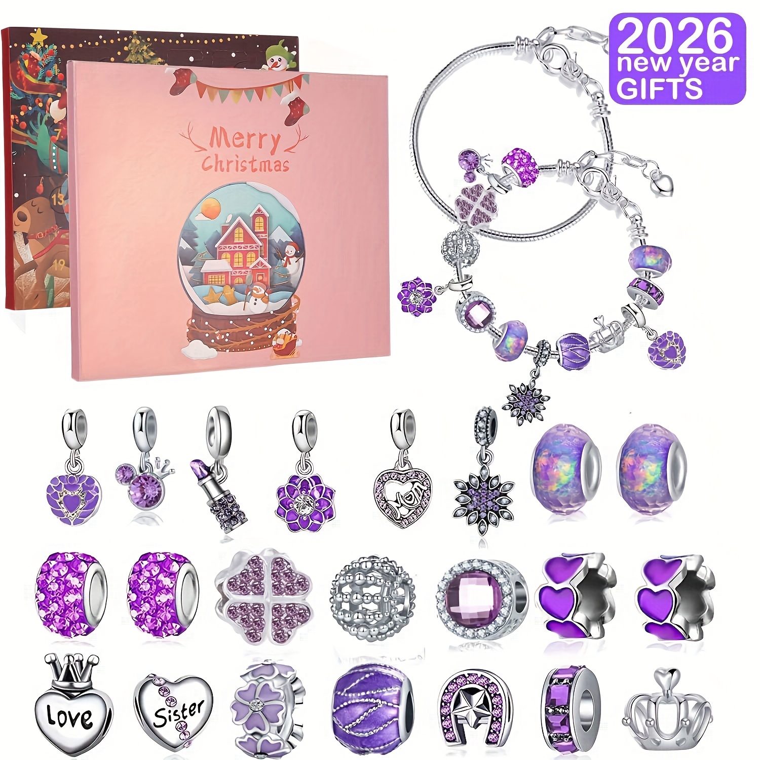 Christmas purple beads DIY jew - огляд і ціна Resin Jewelry Kit