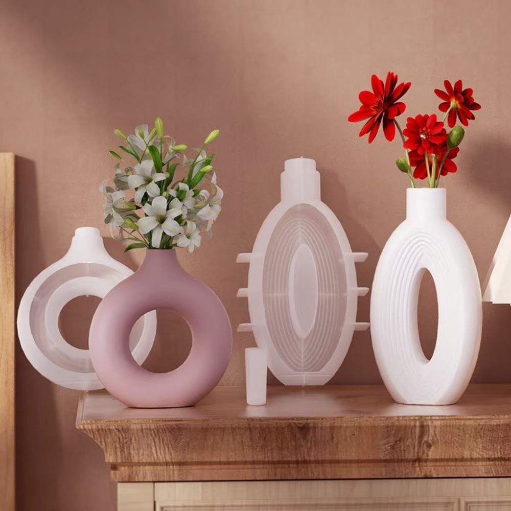 Oval Stripe Silicone Vase Mold - огляд і ціна Resin Craft Workshop