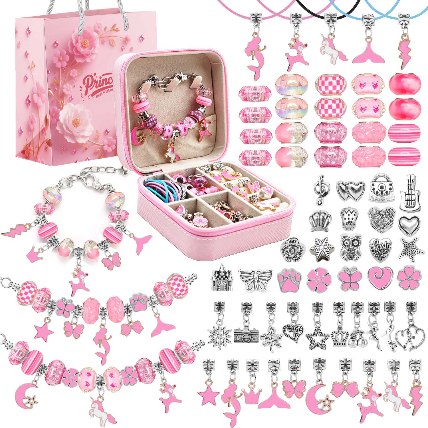 68pcs pink beaded jewelry set, - огляд і ціна Resin Craft Kit