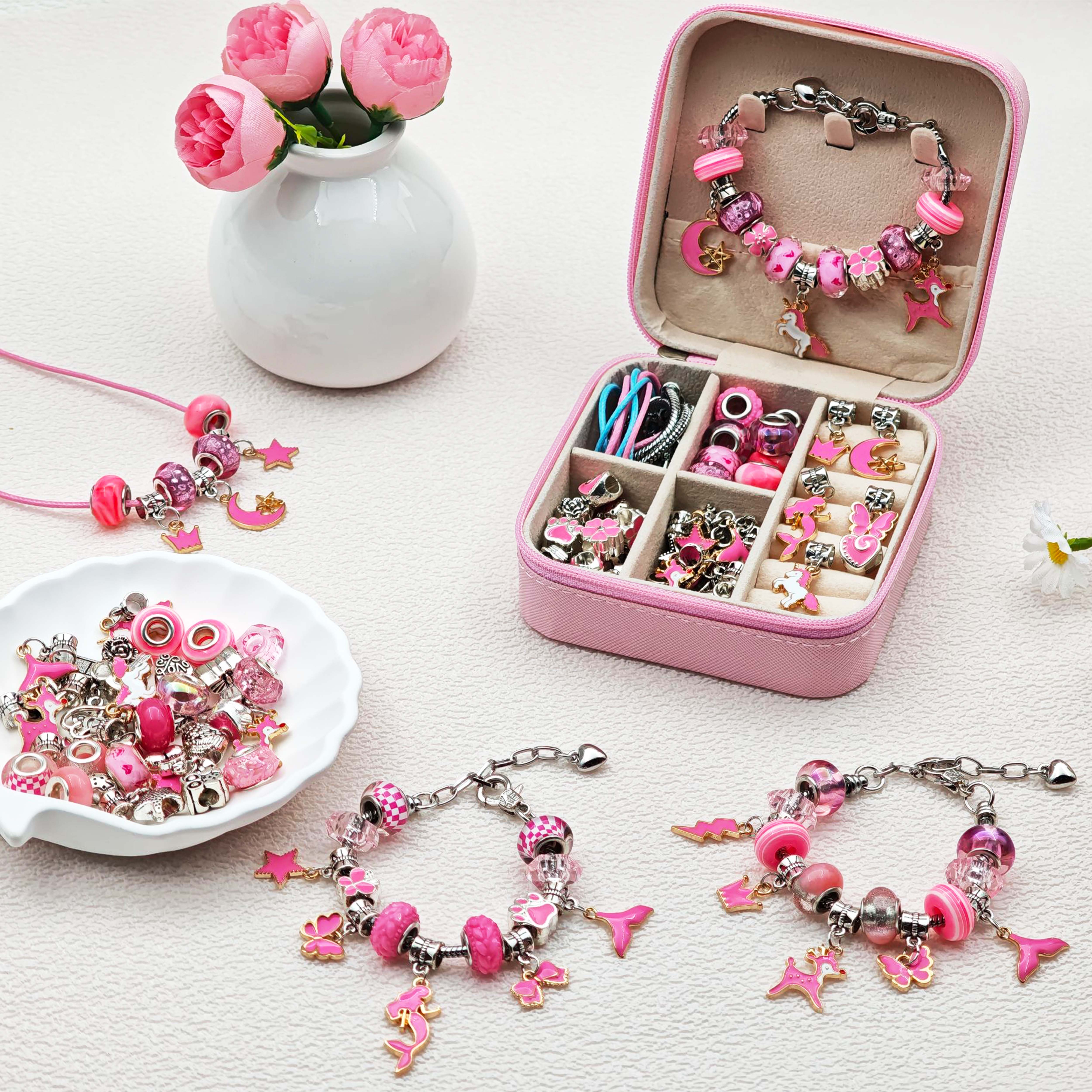 68pcs pink beaded jewelry set, - огляд і ціна Resin Craft Kit