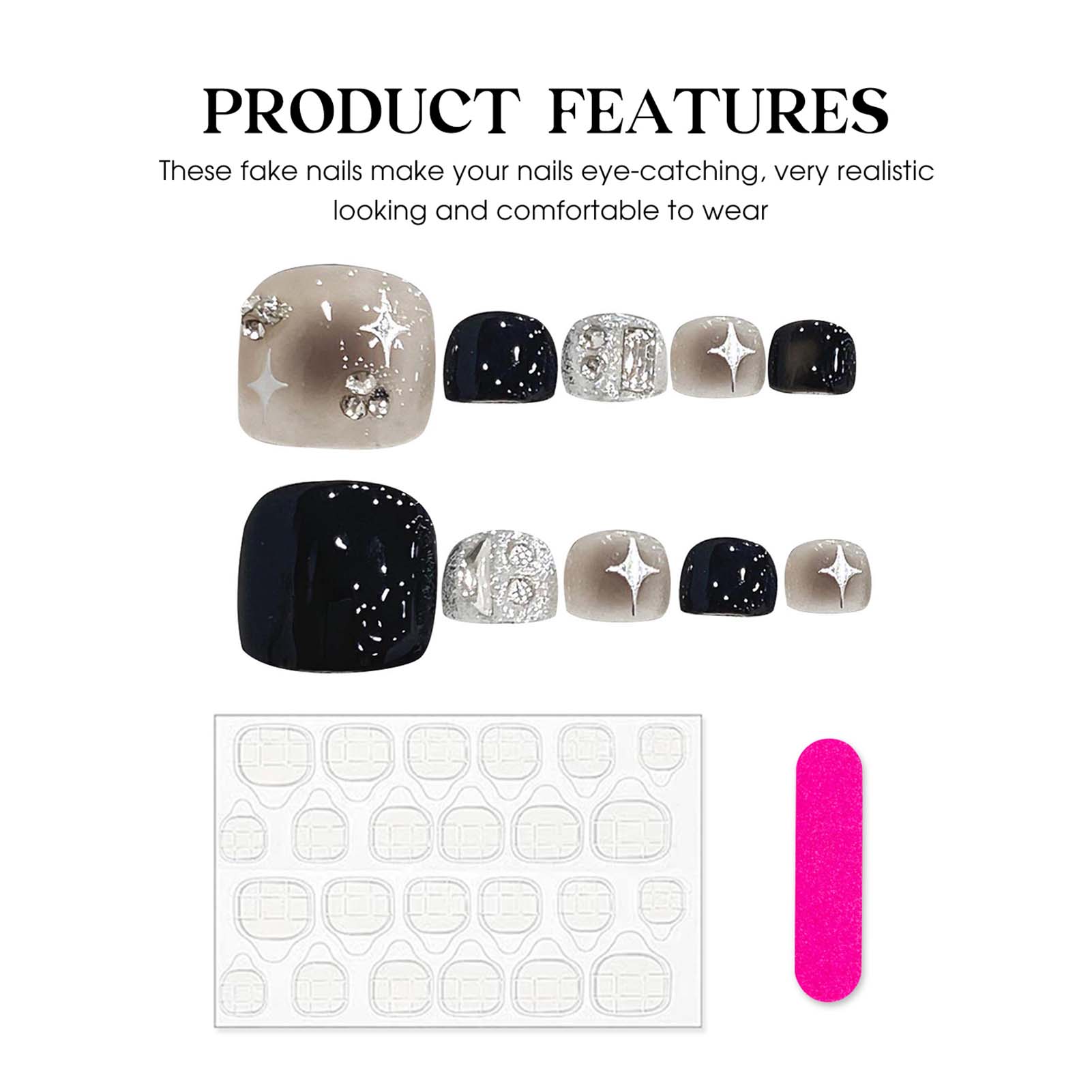 10pcs Glossy Square Fake Toena - огляд і ціна Resin Glitter Pack