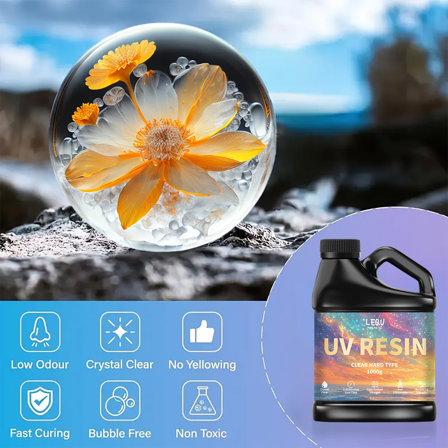 100/200/500/1000g UV Epoxy Res - огляд і ціна Epoxy Uv Resin Kit
